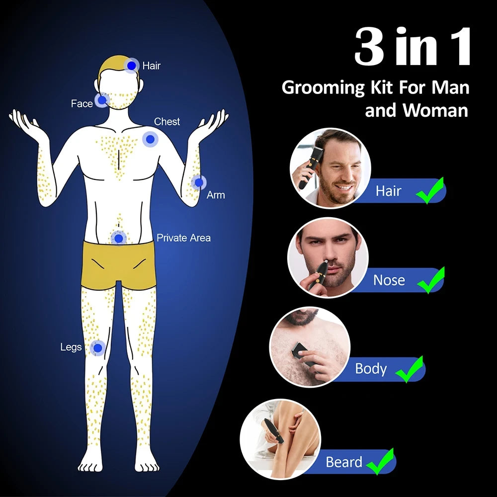 Three-in-One Electric Bikini Trimmer