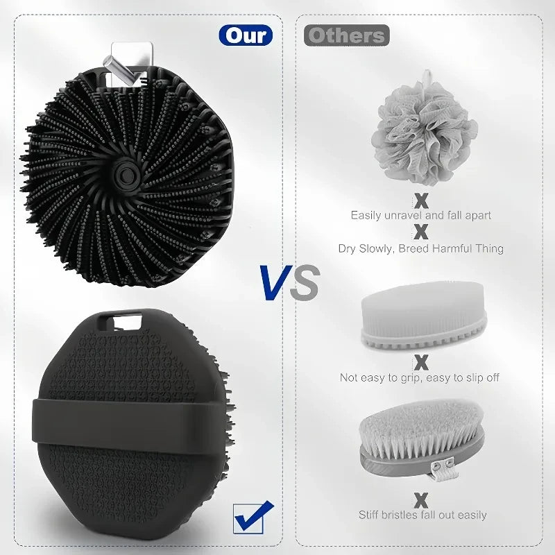Long Handle Silicone Bath Brush Set